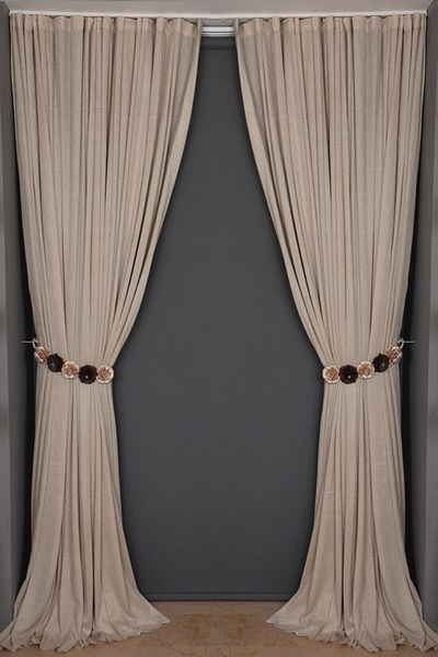 AKÇA TEKSTİL Mink Colored Single Wing Honeycomb Model Pleated Curtain - 300*260 Cm