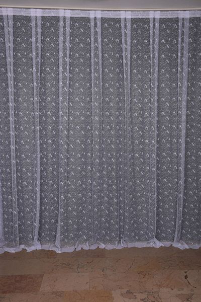 AKÇA TEKSTİL Bird Model White Color Single Wing Planted Pleated Background Curtain 300*260 Cm