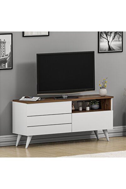 Betroya Leon Tv Ünitesi - Beyaz / Ceviz