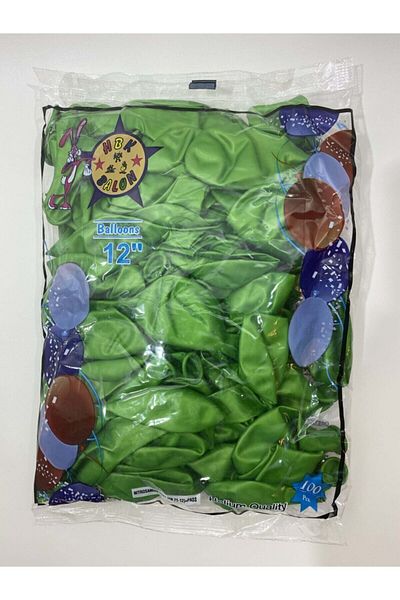 HBK Pistachio Green Metallic Balloon 100 Pieces