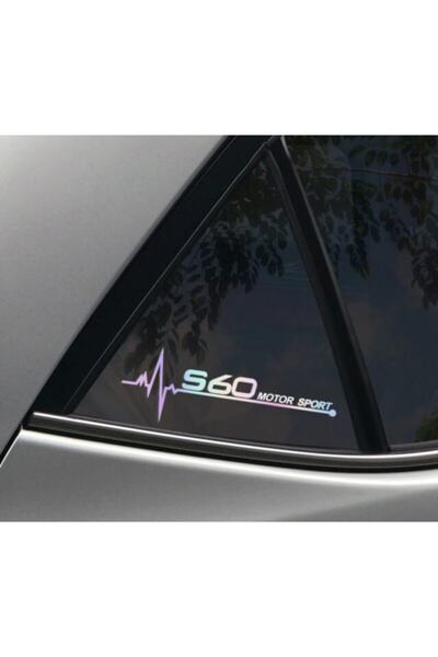 TSC Volvo S60 Yan Cam Sticker Oto Kapı 20 Cm X 7 Cm Holo-chroma