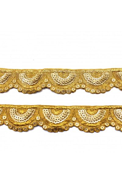 Armada Sequin Indian Handwork Κορδέλα Χρυσό Πλάτος: 3,5cm