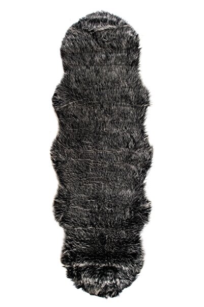 GizHome Alaska Peluş Post Halı Siyah Kırçıllı