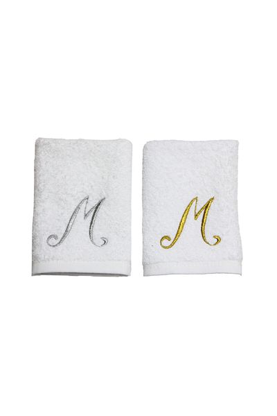 Lucy and Home Machiaj Brodat Litere, Set Prosoape Fata 2 30x30 Cm M Alb