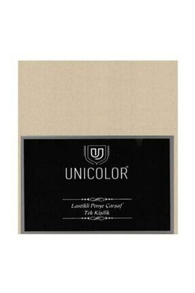 Unıcolor Double Elastic Combed Cotton Sheet - Single Milk Brown (160X200+30 Cm.)