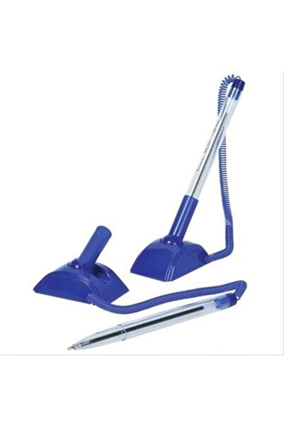 Ticon Chain Tabletop Ballpoint Pen 1.0 mm Blue 2 Pieces Tk.K (with Spiral)