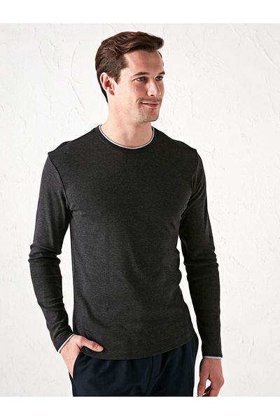 LC Waikiki Men's Anthracite Long Sleeve Undershirt