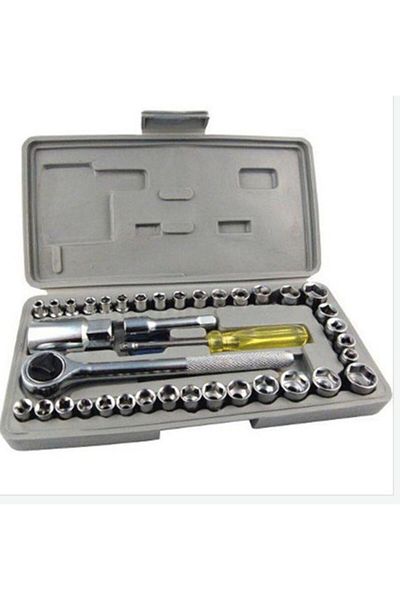 REKOTOOLS 40 Piece Ratchet Socket Set Set with Wrench Screwdriver Bag