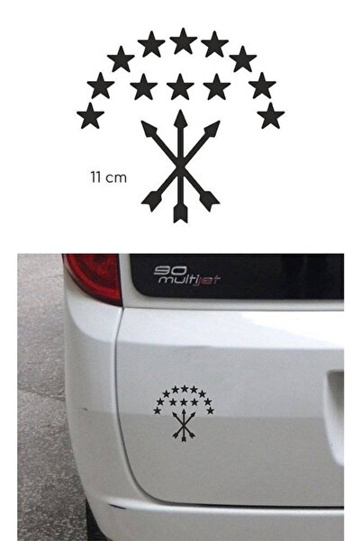 TSC ملصق سيارة أسود بعلم Adige - 11 سم، 4 قطع