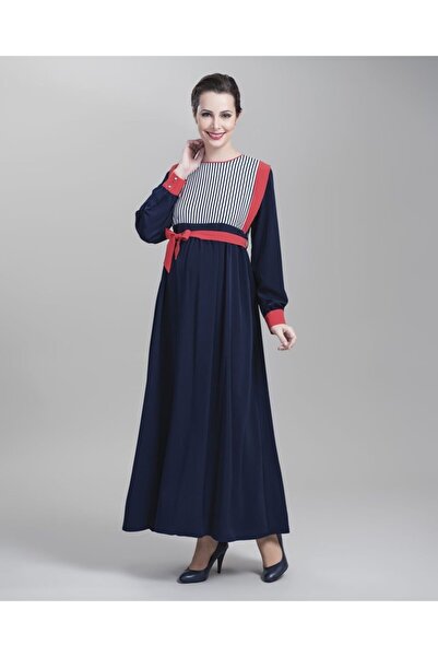 Genel Markalar Çizgili Uzun Hamile Elbise