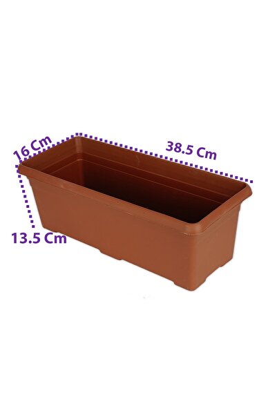 bimbambom 40 Cm 3-piece Dark Brown Narcissus Balcony Flower Pot