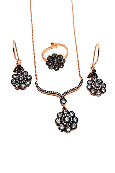 Artuklu Telkari 925 Ayar Gümüş Rose Kaplama Nano Zirkon Taşlı Elmas Motür Mod...