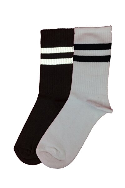 NatuluSocks Дълги черно-бели тенис чорапи