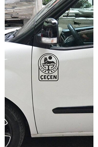 TSC ملصق سيارة بعلم الشيشان أسود (15 × 11 سم) قطعتين