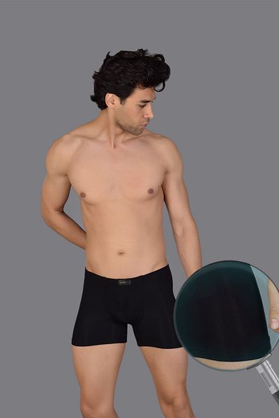 QUEANS Μαύρο ανδρικό καμισόλι Boxer - Ultra Soft Bamboo
