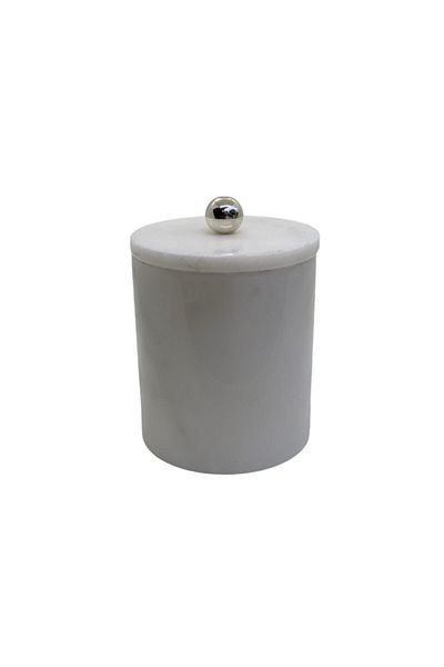 mar&more Rolin White Marble Cotton Holder