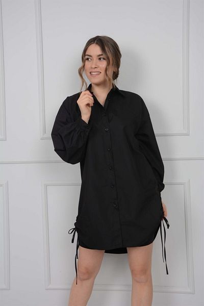 giyimmasalı Black Shirt - Gather Detailed