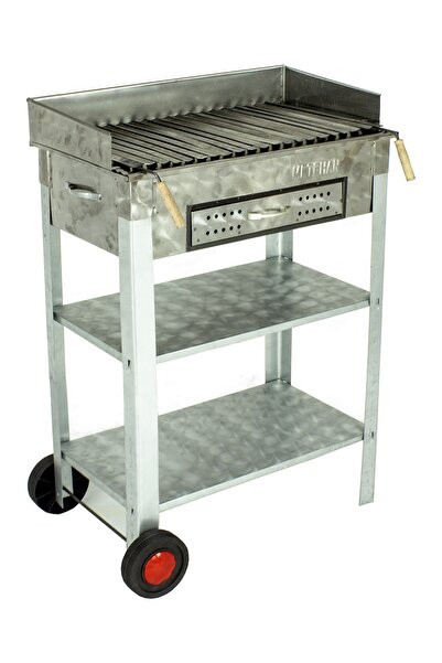 METEHAN MANGAL SOBA Battal Boy Çekmeceli Pervazlı Lama Izgaralı Krom Mangal (...