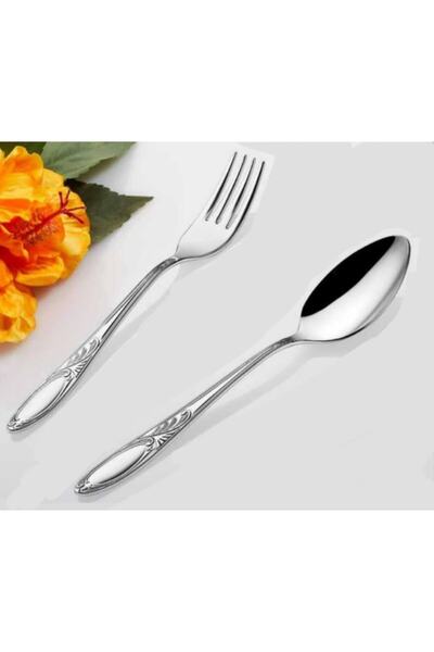 İNTER CELİK طقم ملعقة وشوكة من Inter Steel موديل الزمرد مكون من 60 قطعة