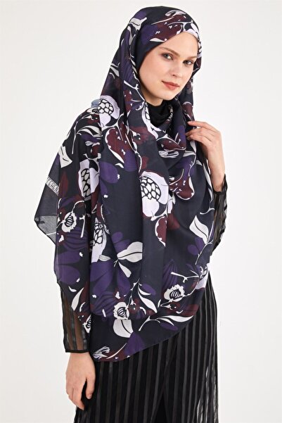 Differenza Hydrangea Shawl Black Purple