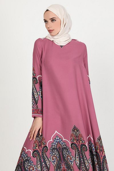 ZENANE Women's Pink Patterned Tunic Dried Rose ZENANE327517