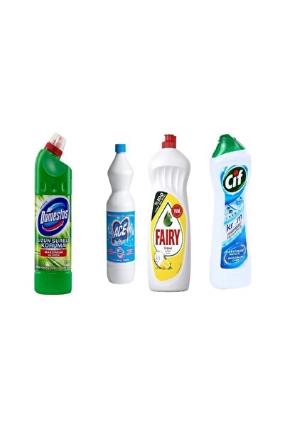 Domestos 750 ml+ Ace 1 Lt + Fairy 650 ml + Cif Krem 500 ml