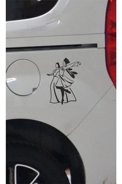 TSC Black Caucasian Dance Figure Foil Cut Label ( 20 cm ) 2