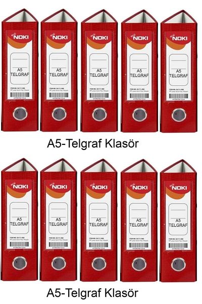 Noki Telegraph Folder Red Wide A5 Plastic 10 Pieces