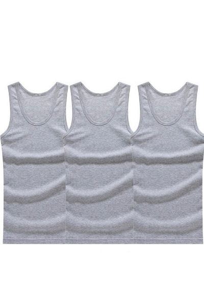ld lidya underwear Ανδρικό γκρι κλασικό 3 τεμαχίων χτενισμένο βαμβακερό εσώρουχο 0786