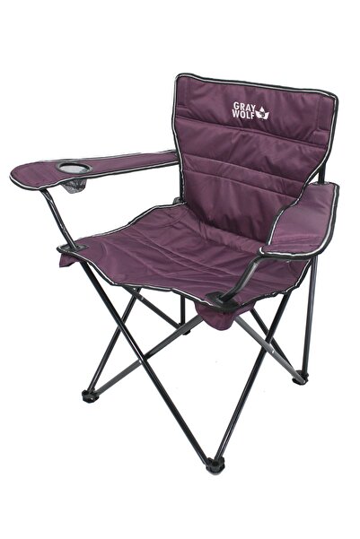 GRAY WOLF Quatro Katlanır Lüks Kamp Sandalyesi - Balıkçı Sandalyesi (vişne)