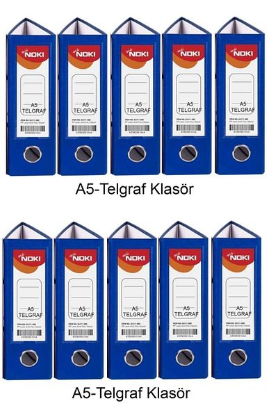 Noki Telegraphic Folder Blue Wide A5 Plastic 10Pcs