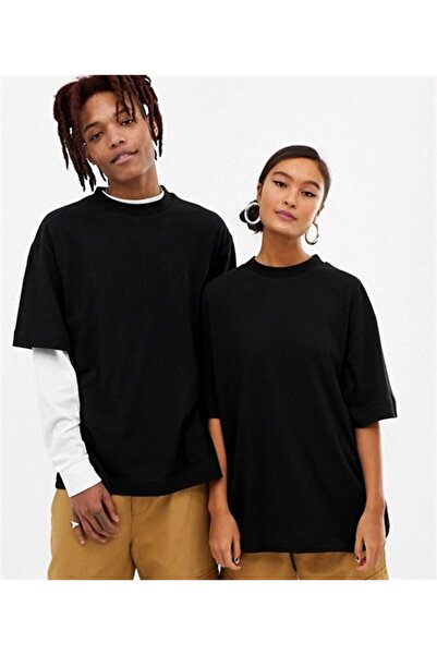 nrage Basic Oversize Unisex Μαύρο T-Shirt
