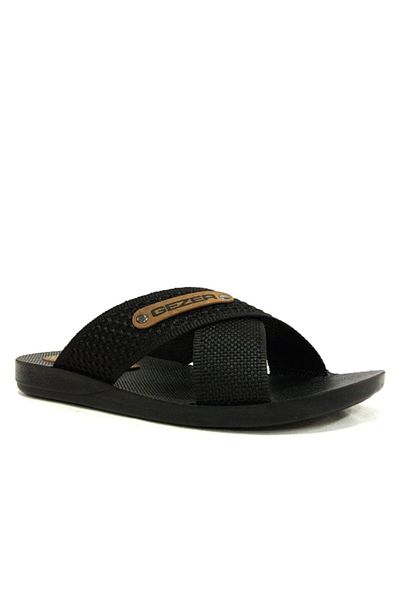 GEZER Men's Black Anatomical Slippers