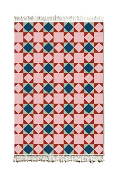 The Mia Pembe Püsküllü Çift Taraflı Kilim 180 X 120 Cm -