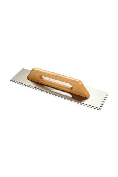 Dekor Hassan Seramik Malası Ahşap Saplı Kare Diş 4x4 Mm Paslanmaz Çelik 40 Cm