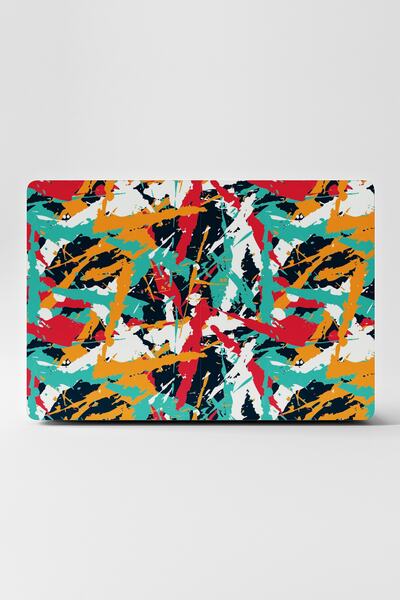 TUGİBU Laptop Sticker Kaplama Notebook Macbook Sarı Mavi Beyaz