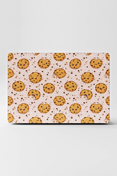 TUGİBU Laptop Sticker Kaplama Notebook Macbook Soft Pembe Arkaplanlı Kurabiye