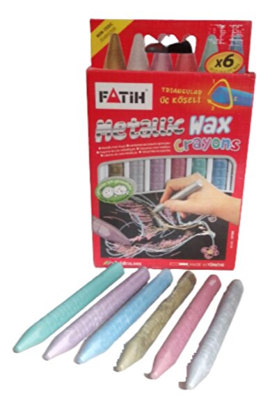 Fatih Mum Boya Metalik Wax Crayon 6 Renk Jumbo 1 Adet