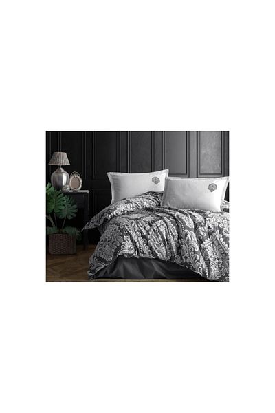 Clasy Double Ranforce Majeste V1 Anthracite Duvet Cover Set