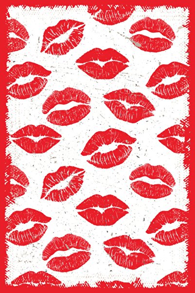 hediyeniburadabul Ρετρό ξύλινο τραπέζι με θέμα τον φιλίσματα