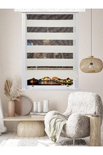 Babacan Pliseli Ekru Etek Dilimli 230 X 260 cm