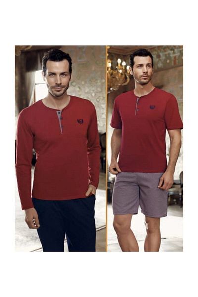 bonbonetti Capsella Ανδρικό Σετ 5 Προίκα Γαμπρού Claret Red Pijamas & Robdöşambır 1095 1095cp