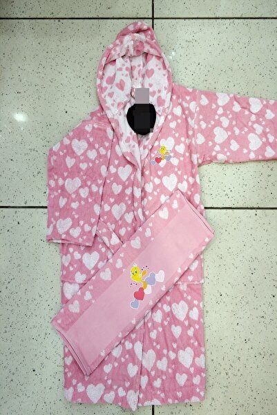 Özdilek طقم منشفة حمام مرخصة من تويتي هارت، وردي، 3/4 سنوات