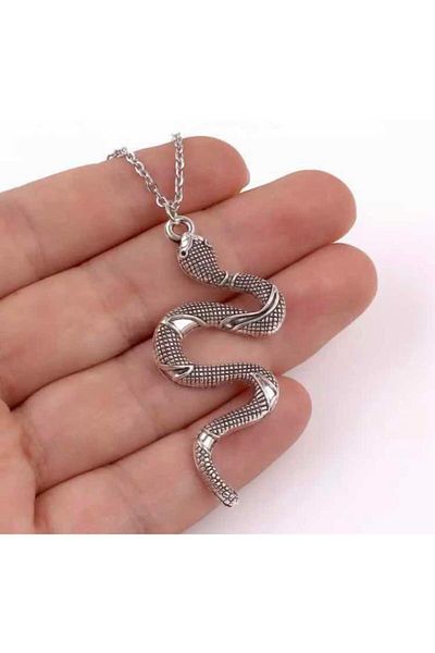 köstebek kadıköy Unisex Silver Snake Chain Necklace