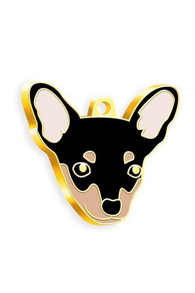 Dalis 24 Carat Gold Plated Brown Pinscher Dog Tag