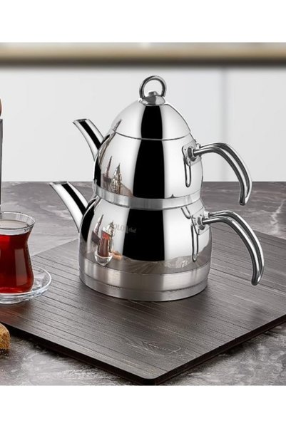 Cosiness Zümrüt Orta Boy Gümüş Saplı Çelik Çaydanlık