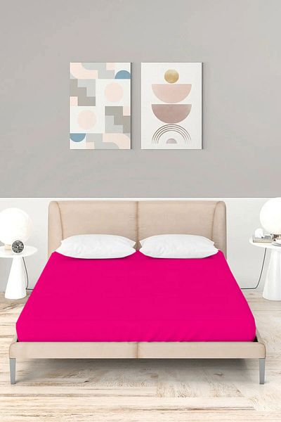 Çeşitli Pink Economic Cotton Double Combed Bed Sheet - 160X200 cm