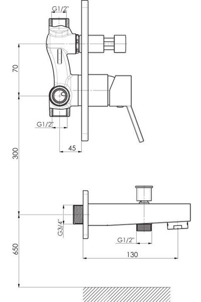 GPD Fully Concealed Bathroom Faucet Tulio (Mta135)
