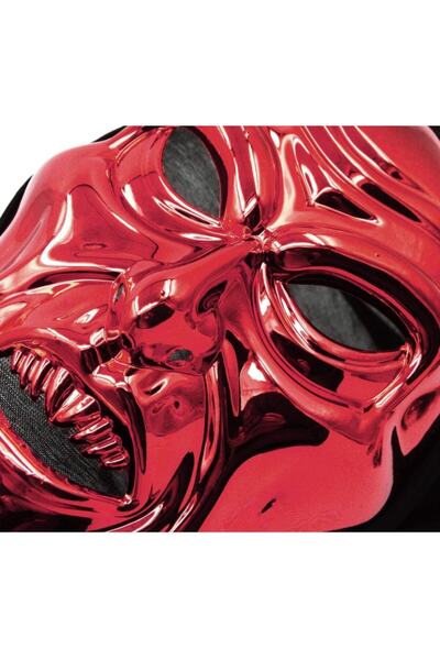 Genel Markalar Kırmızı Renk Pelerinli Kapüşonlu Halloween Şeytan Maskesi