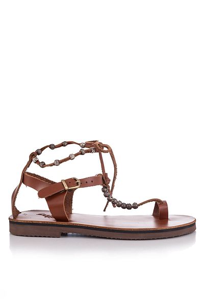 DaphneSandals Sandale de damă din piele naturală, lucrate manual, bronzat - Sandale de subsol